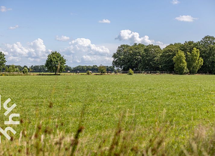 Luftaufnahme der Landschaft um das Ferienhaus OV243 in Luttenberg, Overijssel.