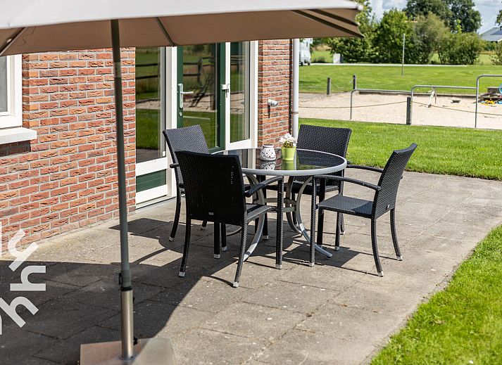 Luftaufnahme der Landschaft um das Ferienhaus OV243 in Luttenberg, Overijssel.