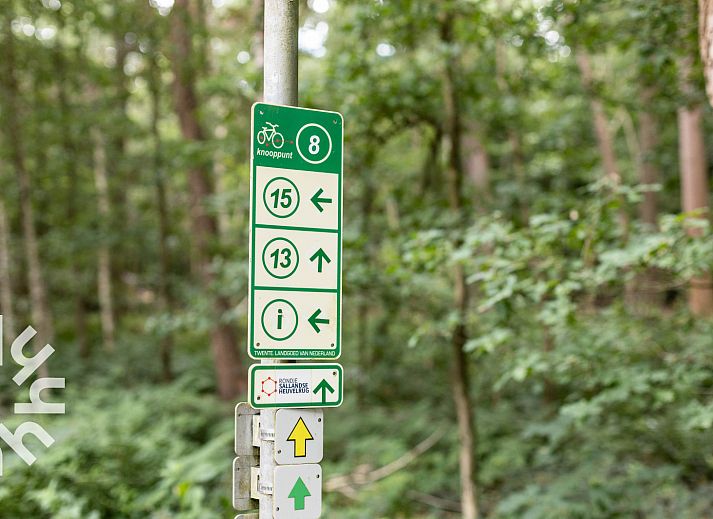 Luftaufnahme der Landschaft um das Ferienhaus OV243 in Luttenberg, Overijssel.