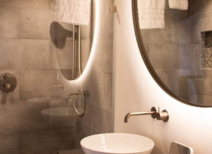 Charmant houten vakantiehuisje in Deventer, Salland, Overijssel, omgeven door groene struiken voor een gezellige sfeer.