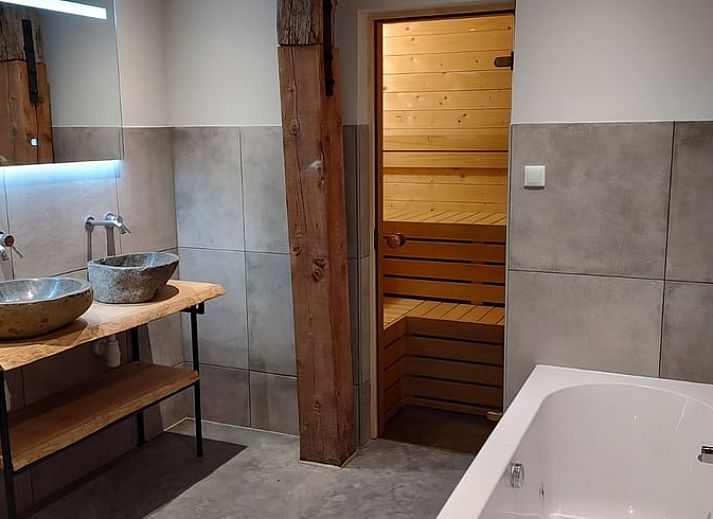 Spacious terrace at Holiday home in Nieuwleusen, Salland, with thatched roof in Overijssel.