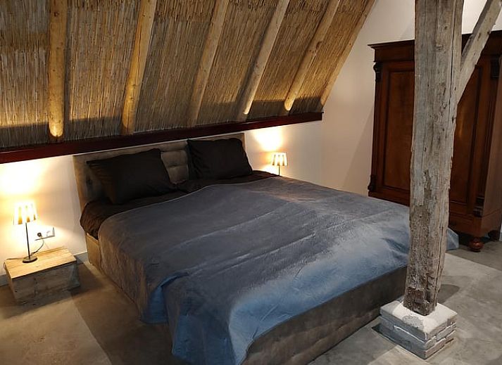 Traditional thatched roof of Holiday home in Nieuwleusen, Salland, located in Overijssel.