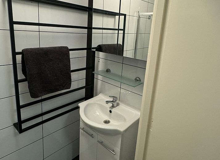 Praktischer Hauswirtschaftsraum mit Waschmaschine im Ferienhaus OV646, Nieuwleusen, Overijssel.