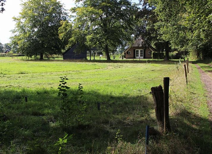 Schoener Sonnenuntergang am Cottage in Heino, Ferienhaus in Salland, Overijssel.