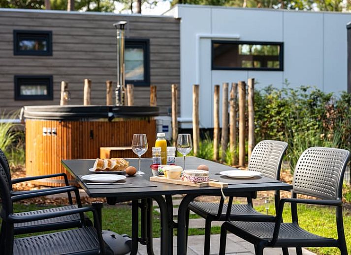 Modernes Ferienhaus mit Gruendach in Haarle, Overijssel, umgeben von Natur und Ruhe, ideal fuer einen erholsamen Aufenthalt.