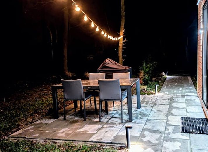 Stijlvolle woonkamer in Vakantiehuisje in Haarle met uitzicht op de natuur van Hellendoorn, Salland, Overijssel.