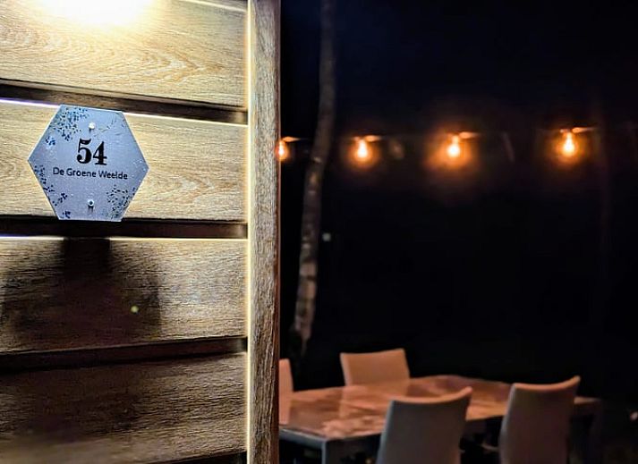 Stijlvolle woonkamer in Vakantiehuisje in Haarle met uitzicht op de natuur van Hellendoorn, Salland, Overijssel.