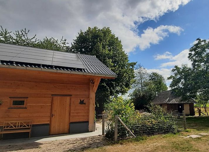 Vacation home in Wesepe, Overijssel with sunny veranda and green surroundings for a relaxing stay.