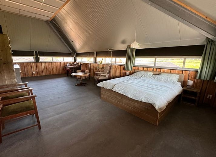 Aussicht auf gruene Felder rundherum Cottage in Boskamp, Ferienhaus in Boskamp, Overijssel, umgeben von Naturschoenheiten.