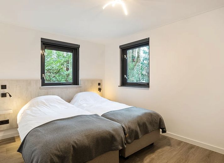 Rustic surroundings of Holiday home in Ommen, Vecht region, Overijssel, with wooded nature and a modern vacation home.