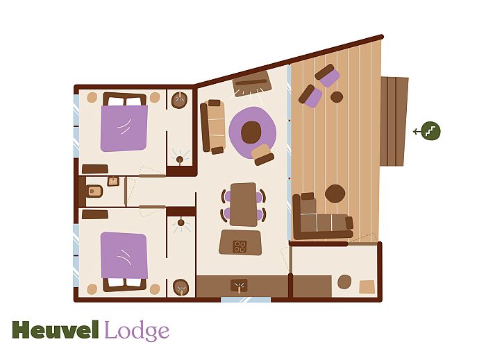 Kind geniesst auf dem Rasen des Hill Lodge Ferienhauses in Beerze, Vechtstreek, Overijssel.