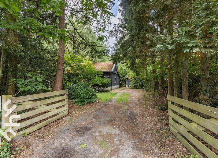 Gemuetliches Esszimmer im Ferienhaus OV260, Beerze, Vechtstreek mit moderner Kueche und Blick auf den gruenen Garten.