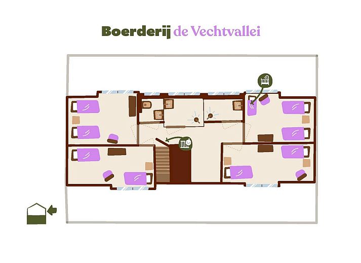 Spacious terrace at Farm de Vechtvallei, vacation home in the Vecht region, ideal for outdoor dining.