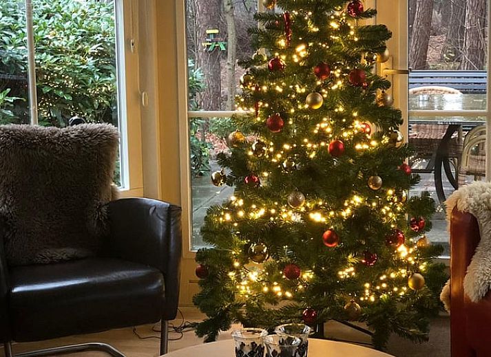 Gemuetliches Schlafzimmer im Ferienhaus Beerze, Vechtgegend, mit Holzbalken und Fenstern.