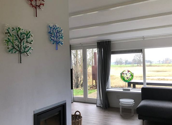 View of expansive fields from cottage in Diffelen, Vechtstreek, Overijssel.