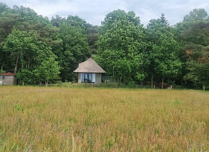 Gemuetliches Wohnzimmer im Ferienhaus in Diffelen mit Blick auf weite Felder, Region Vecht, Overijssel.