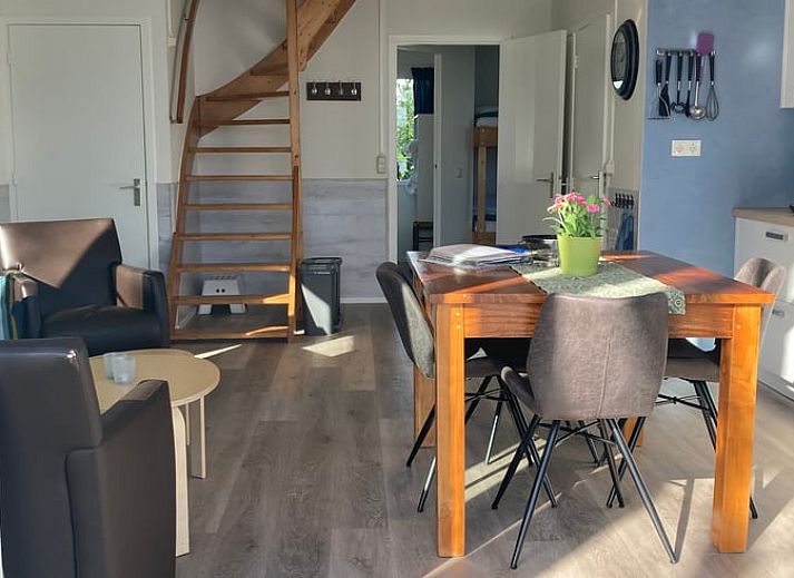 Terrace at Cottage in Dalfsen, Vecht region, Overijssel, ideal for outdoor dining in a wooded area.