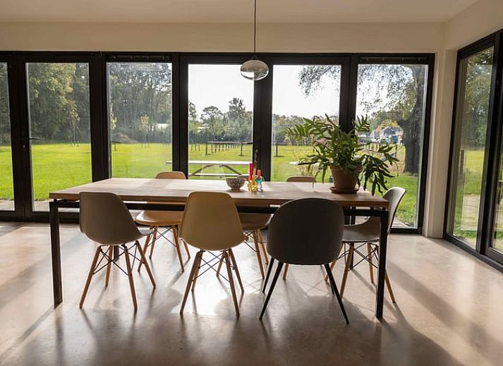 Zonnig terras bij Huisje in Balkbrug vakantiehuis in Vechtstreek