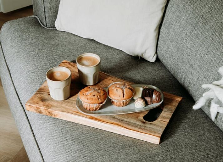 Comfortabele woonkamer in Vakantiehuisje in Rheezerveen, Vechtstreek, Overijssel.