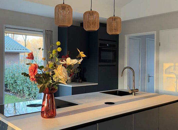 Huisje in Rheezerveen, sfeervol vakantiehuis in de nacht, omgeven door natuur in de Vechtstreek, Overijssel.