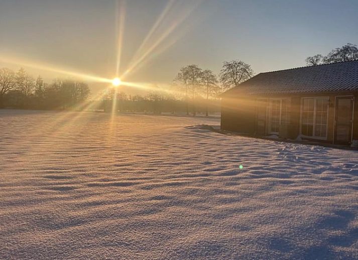 Rustieke brug over een rivier in de buurt van Vakantiehuisje in Giethmen, Vechtstreek, Overijssel, omgeven door weelderige natuur.