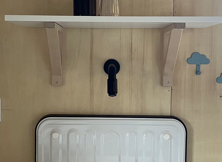 Open kitchen in Holiday home in Radewijk, Vechtstreek, Overijssel with wooden beams.