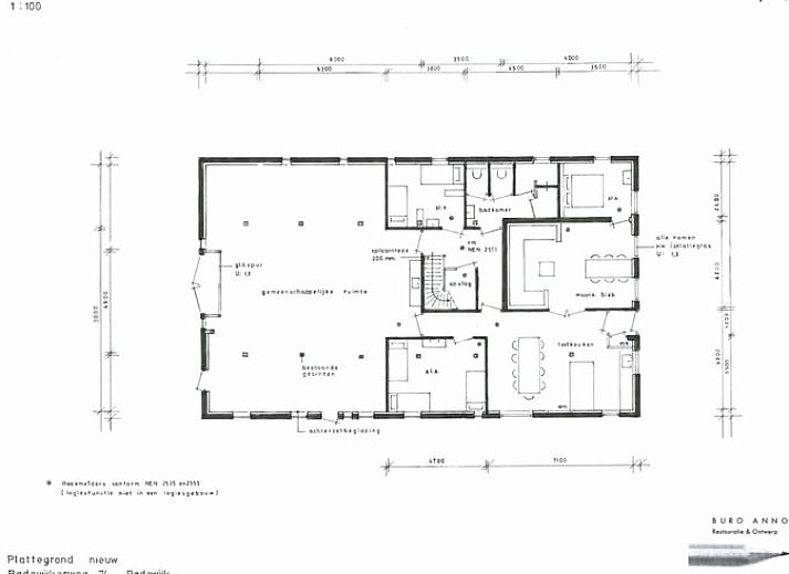 Open kitchen in Holiday home in Radewijk, Vechtstreek, Overijssel with wooden beams.