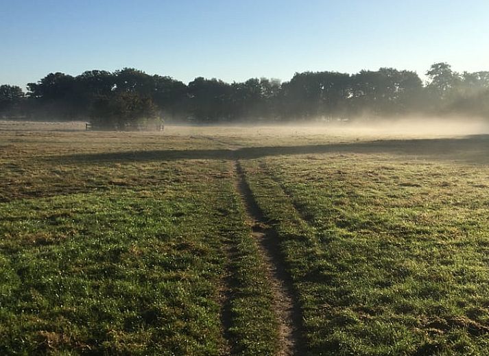 Spacious living room in Holiday home in Radewijk, Vechtstreek, Overijssel with glass doors.