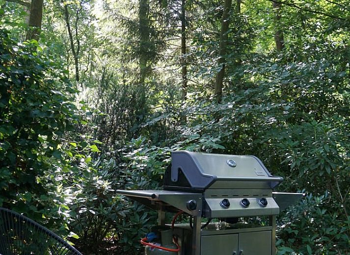 Zonnige hoek met bijzettafel in Vakantiehuisje in Stegeren, Vechtstreek, Overijssel.