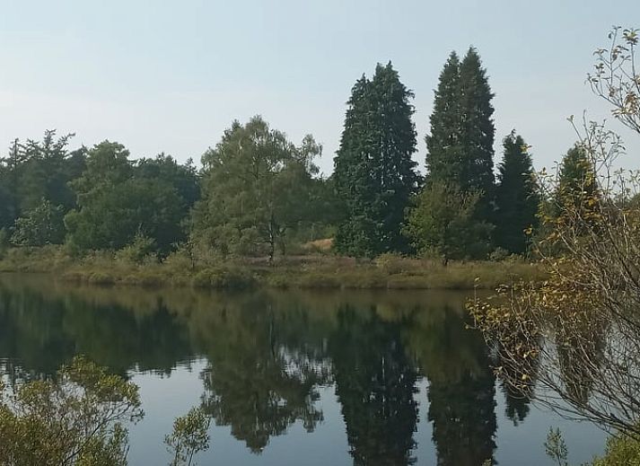 Moderne Kueche im Ferienhaus in Stegeren, Vechtstreek, Overijssel mit Mikrowelle und Kaffeemaschine.