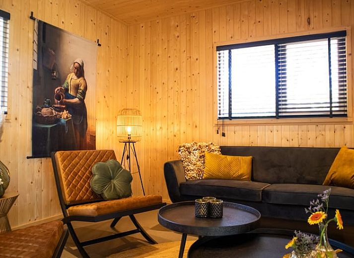 Modern bathroom of Holiday Home in Bruchterveld, Vechtstreek, Overijssel with luxurious bathtub and stylish finish.