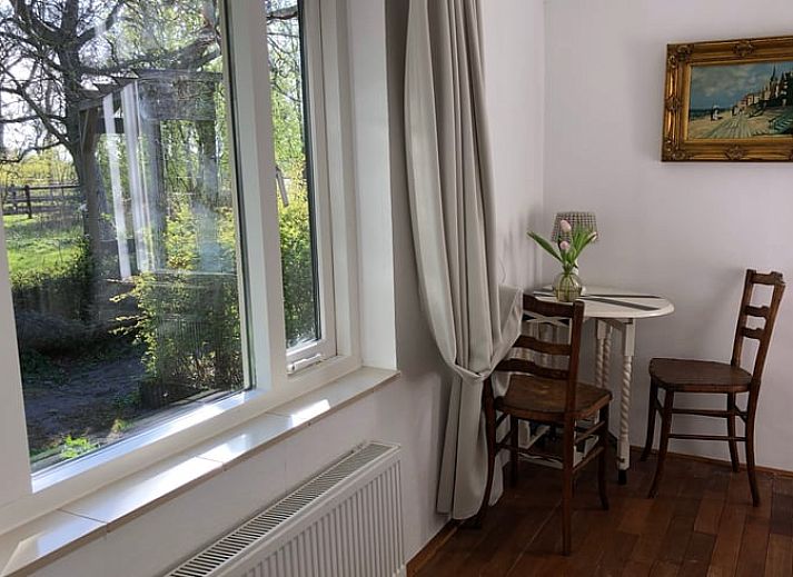 Gezellige houtkachel in Vakantiehuisje in Den Velde, Vechtstreek, Overijssel, biedt warme sfeer in de knusse binnenruimte van het vakantiehuis.