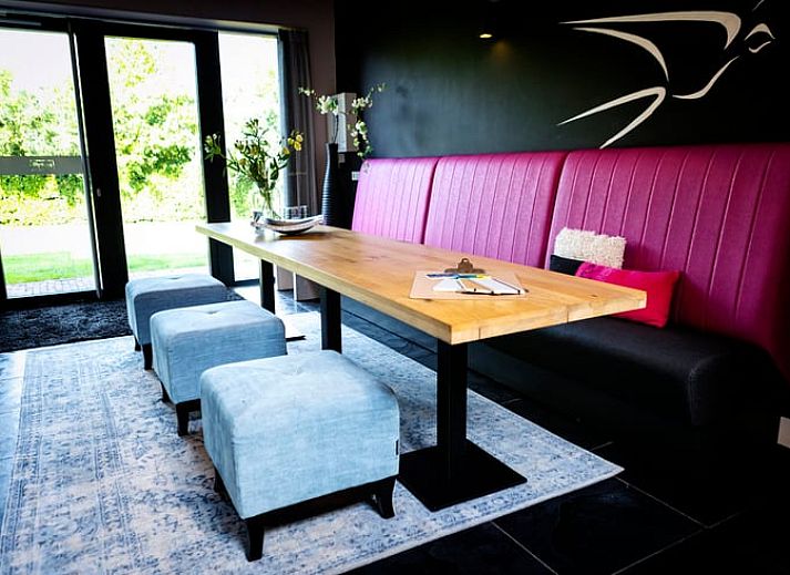 View of Holiday home in Hoonhorst at sunset, located in the Vecht region, Overijssel.