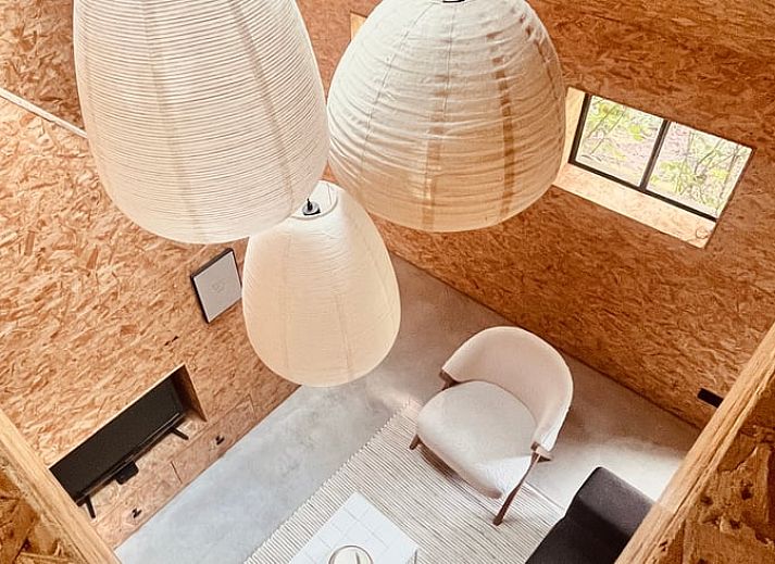 Aerial photo of Holiday cottage in Kloosterhaar, surrounded by lush nature in the Vecht region, Overijssel, ideal for a restful vacation.