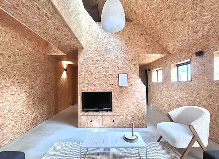 Cozy interior of Holiday Home in Kloosterhaar, Overijssel, with modern furnishings and wooden details for a cozy atmosphere.