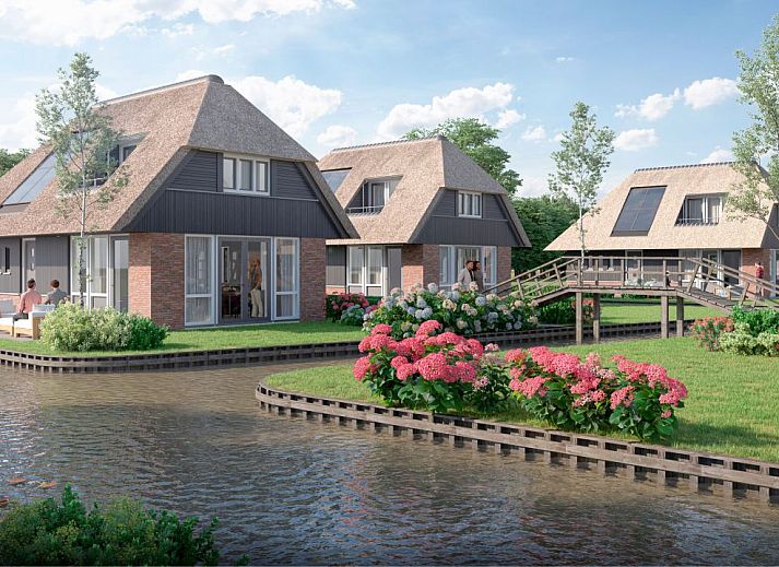 Gezellige veranda bij vakantiehuis in Watervillaparck Giethoorn, gelegen in het schilderachtige Giethoorn, Overijssel.