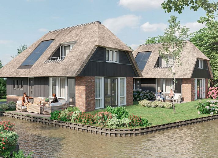 Gezellige veranda bij vakantiehuis in Watervillaparck Giethoorn, gelegen in het schilderachtige Giethoorn, Overijssel.