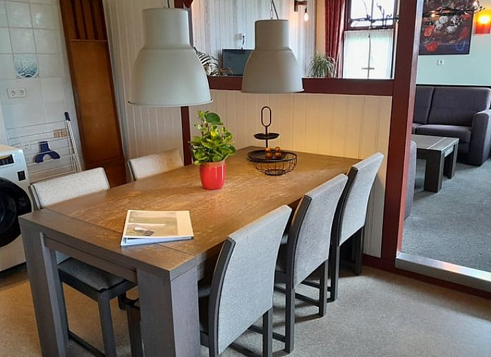 Ruime tuin met picknicktafel bij Vakantiehuisje in Giethoorn, ideaal voor buitenactiviteiten in Noordwest Overijssel, Overijssel.