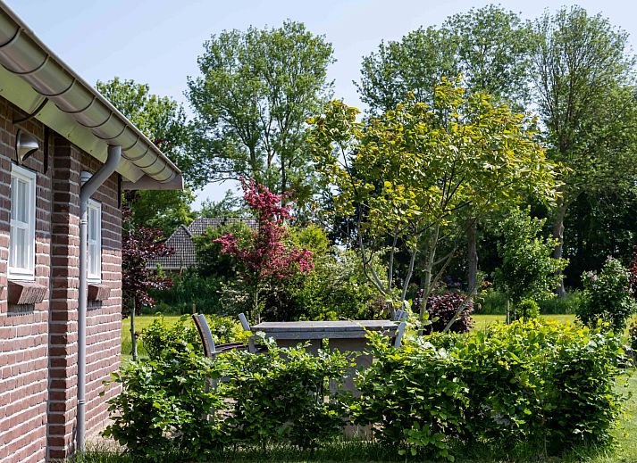 Moderne badkamer van vakantiehuis OV701 in Scheerwolde, Overijssel met stijlvolle wastafel.