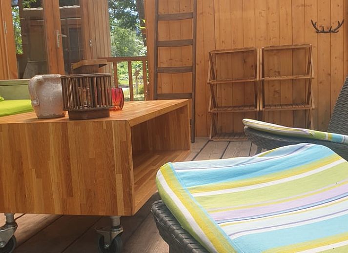 Abendbeleuchtung im Huisje in IJhorst, einem attraktiven Ferienhaus in Nordwest-Overijssel.