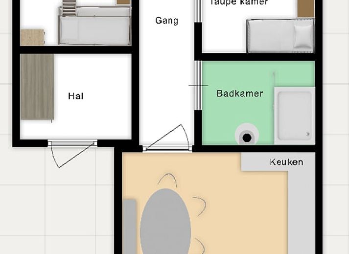 Modern kitchen of cottage in IJhorst, fully equipped for a relaxing stay in Overijssel.