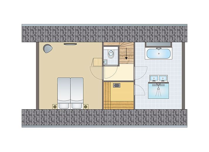 Geniessen Sie die Sauna im 4-Personen-Wellnesshaeuschen 4ELW in Blokzijl, Overijssel.