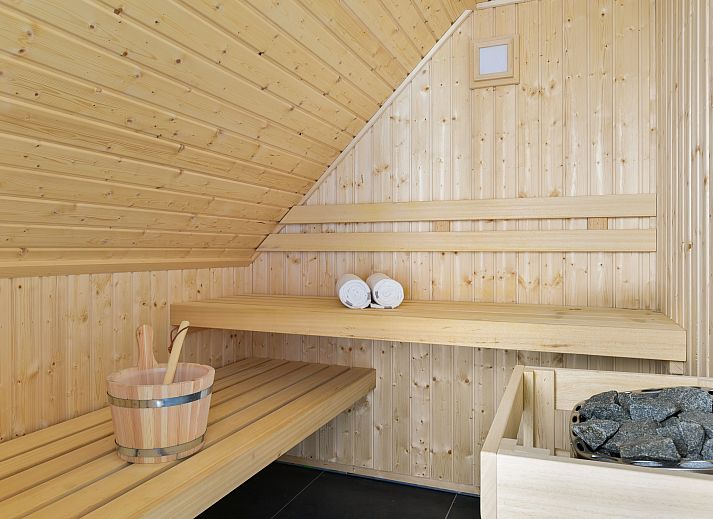 Geniessen Sie die Sauna im 4-Personen-Wellnesshaeuschen 4ELW in Blokzijl, Overijssel.