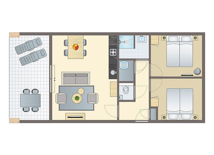 4-persoons woning 4CE2 in Blokzijl met moderne veranda en groene omgeving in Noordwest Overijssel.