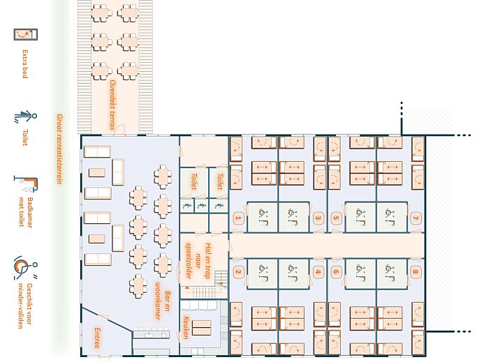 Modern kitchen in OV669 vacation home in Blokzijl, Overijssel, with nature theme.