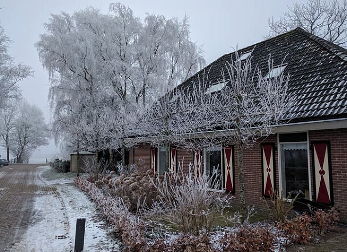 Detail van de keuken in Vakantiehuis in Hamingen, Noordwest Overijssel. Stijlvolle inrichting met blauwe accenten in deze vakantiewoning.