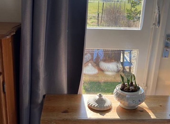 Blick vom Ferienhaus in Basse, Nordwest-Overijssel, mit einer beruhigenden Einrichtung.