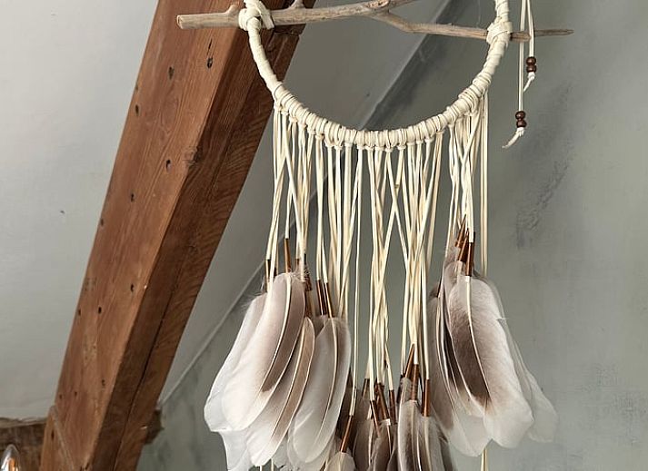 Modern kitchen in Cottage in Waverveen, vacation home in Utrecht with wooden details.