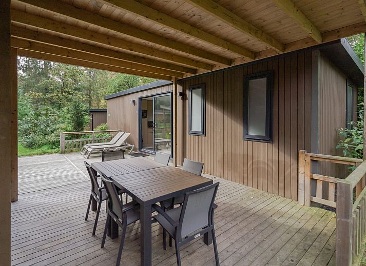 Das Duo-Chalet Lunenburg in Doorn bietet eine grosse Terrasse mit Blick auf den Utrechtse Heuvelrug.