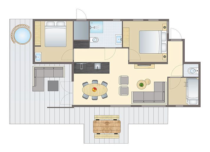 Unterkunft 5707146 - Bungalow Utrechtse Heuvelrug - 4-6 persoons Hottub Lodge | 4-6B2